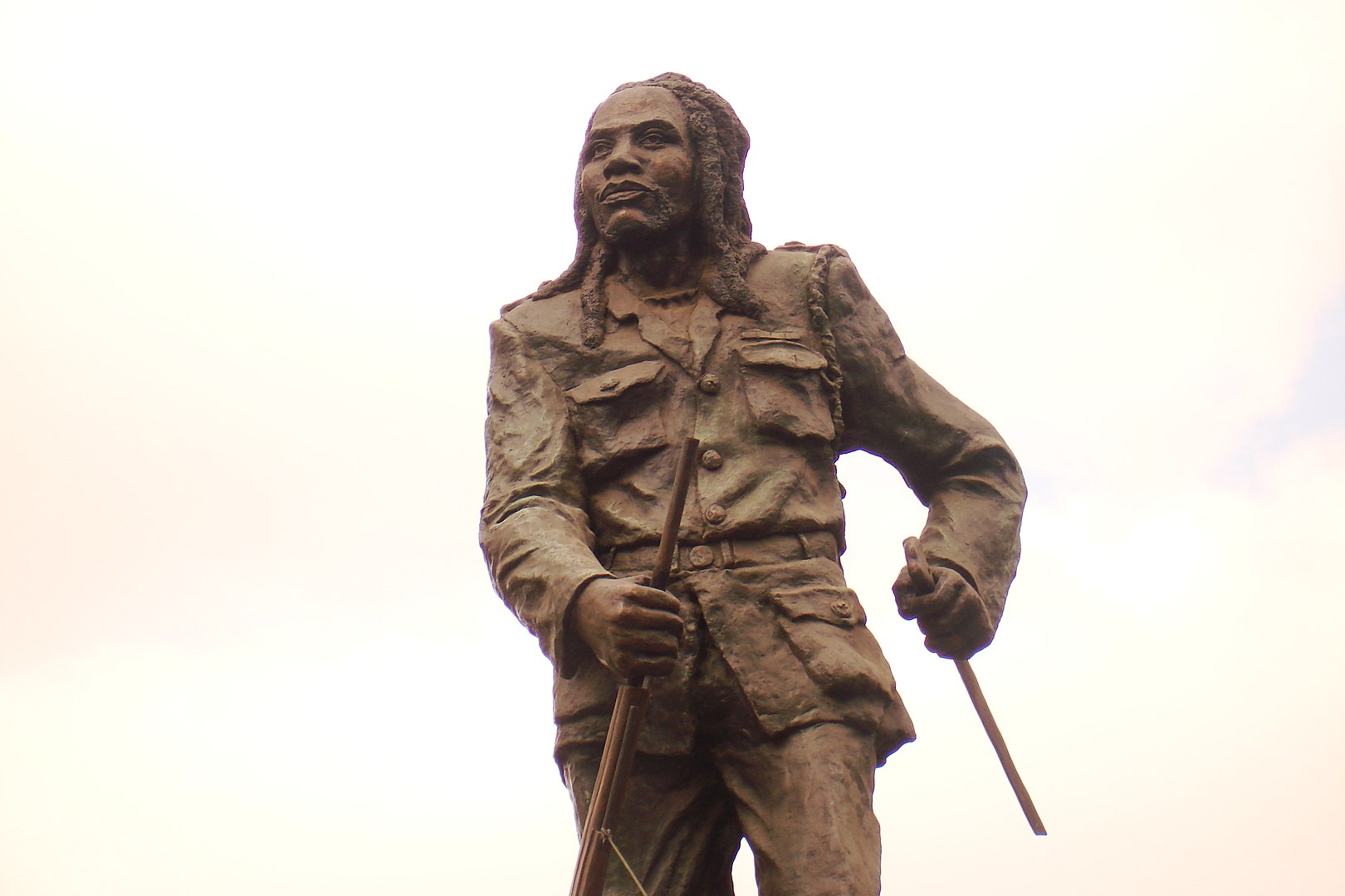 Bronze statue of a Kenyan rebel leader. 