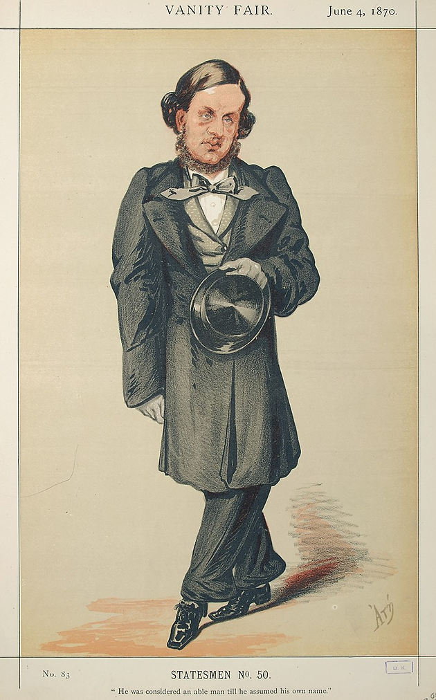 Full length drawing of a man in suite and hat. 